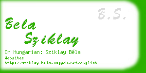 bela sziklay business card